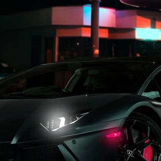 Red and blue car wallpaper