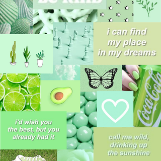 Green collage phone wallpaper
