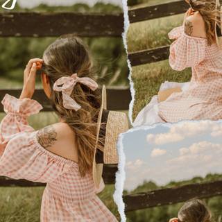 Green collage phone wallpaper