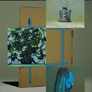 Green collage phone wallpaper