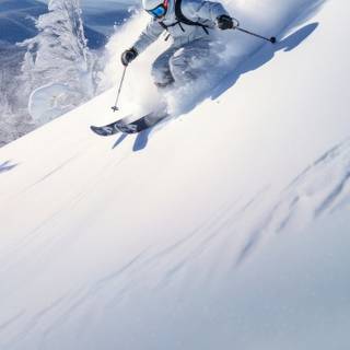 Skiing phone wallpaper