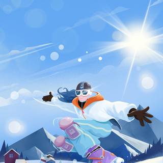 Skiing phone wallpaper