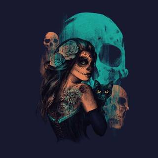 Female skull wallpaper