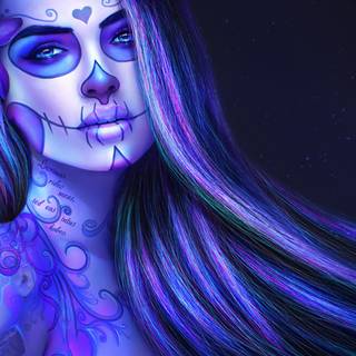 Female skull wallpaper
