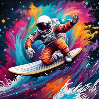 Space wave wallpaper