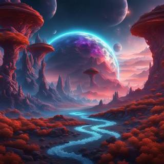 Space wave wallpaper