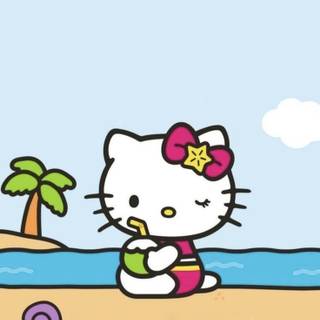 Hello Kitty beach wallpaper