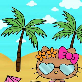 Hello Kitty beach wallpaper