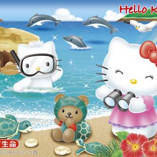 Hello Kitty beach wallpaper