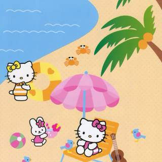 Hello Kitty beach wallpaper