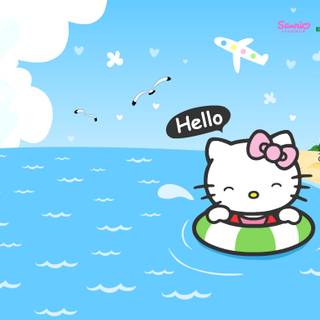 Hello Kitty beach wallpaper