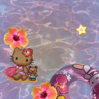 Hello Kitty beach wallpaper