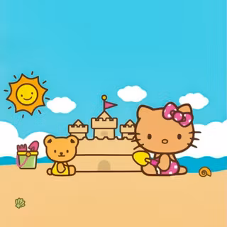 Hello Kitty beach wallpaper