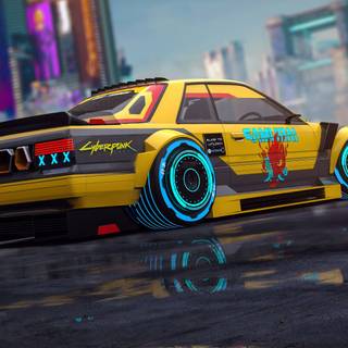 Cyberpunk car 4k wallpaper