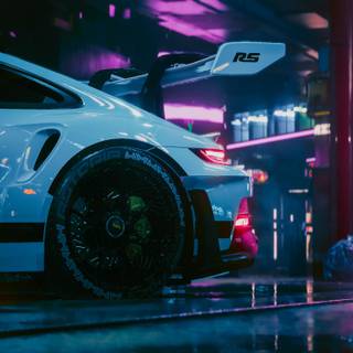 Cyberpunk car 4k wallpaper