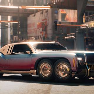 Cyberpunk car 4k wallpaper