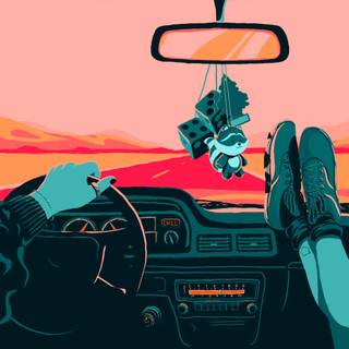 4k cartoon car wallpaper