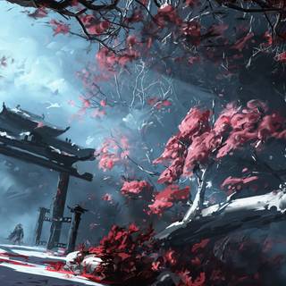 Japanese painting 4k wallpaper