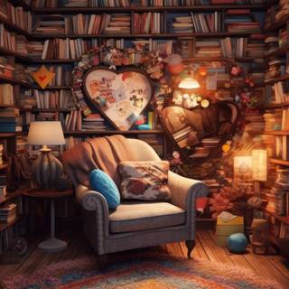 4k bookshelf wallpaper