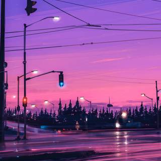 Street lights iPhone wallpaper