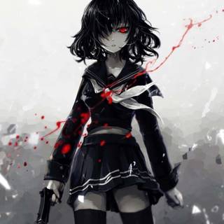Anime psycho girl wallpaper
