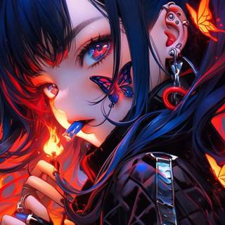 Anime psycho girl wallpaper