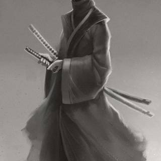 Black and white anime samurai wallpaper