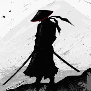 Black and white anime samurai wallpaper