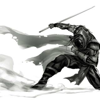 Black and white anime samurai wallpaper