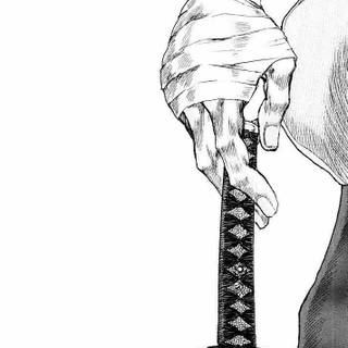 Black and white anime samurai wallpaper