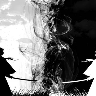Black and white anime samurai wallpaper