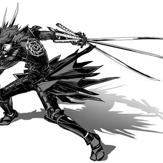 Black and white anime samurai wallpaper