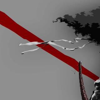 Black and white anime samurai wallpaper