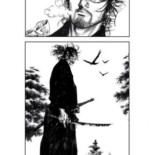 Black and white anime samurai wallpaper