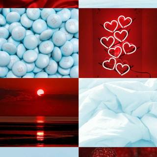 Red and blue aesthetic wallpaper