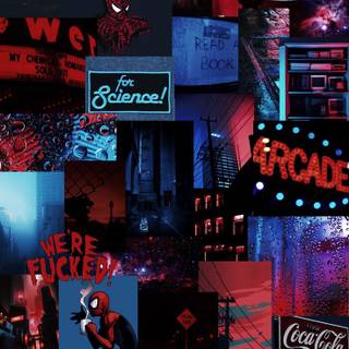 Red and blue aesthetic wallpaper