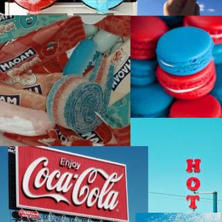 Red and blue aesthetic wallpaper