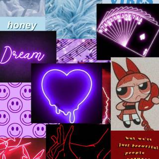 Red and blue aesthetic wallpaper