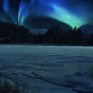 Night winter season wallpaper