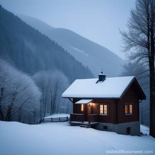 Minimalist mountain winter wallpaper