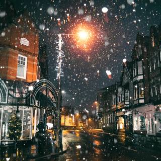 Night winter season wallpaper