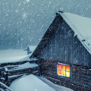 Winter house mobile wallpaper