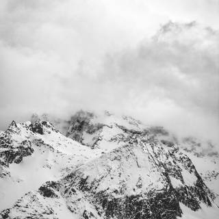 Minimalist mountain winter wallpaper