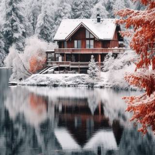 Winter house mobile wallpaper
