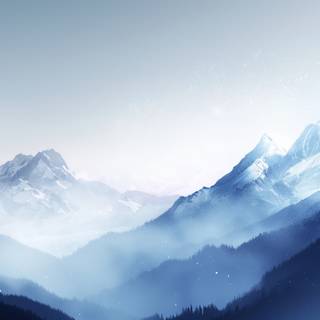 Minimalist mountain winter wallpaper