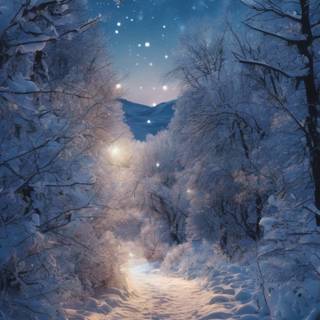 Night winter season wallpaper