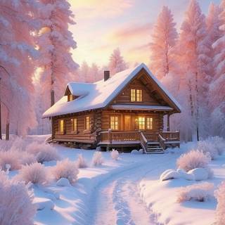 Winter house mobile wallpaper