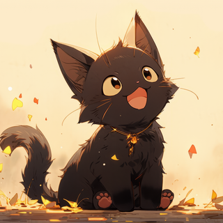 Autumn cat anime wallpaper
