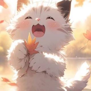 Autumn cat anime wallpaper