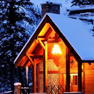 Winter house mobile wallpaper